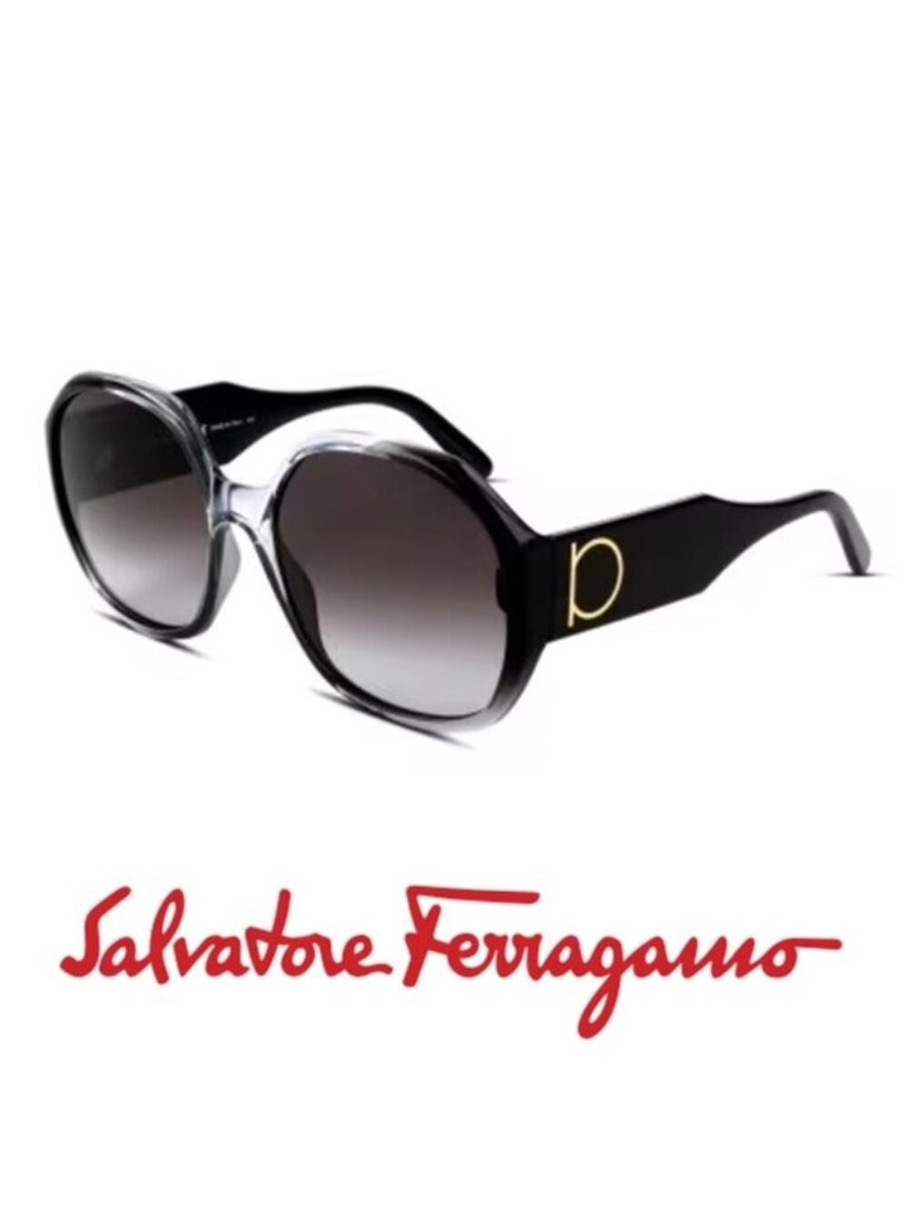 Salvatore Ferragamo Sunglasses Oversized Black Gradient Designer  SF943SL